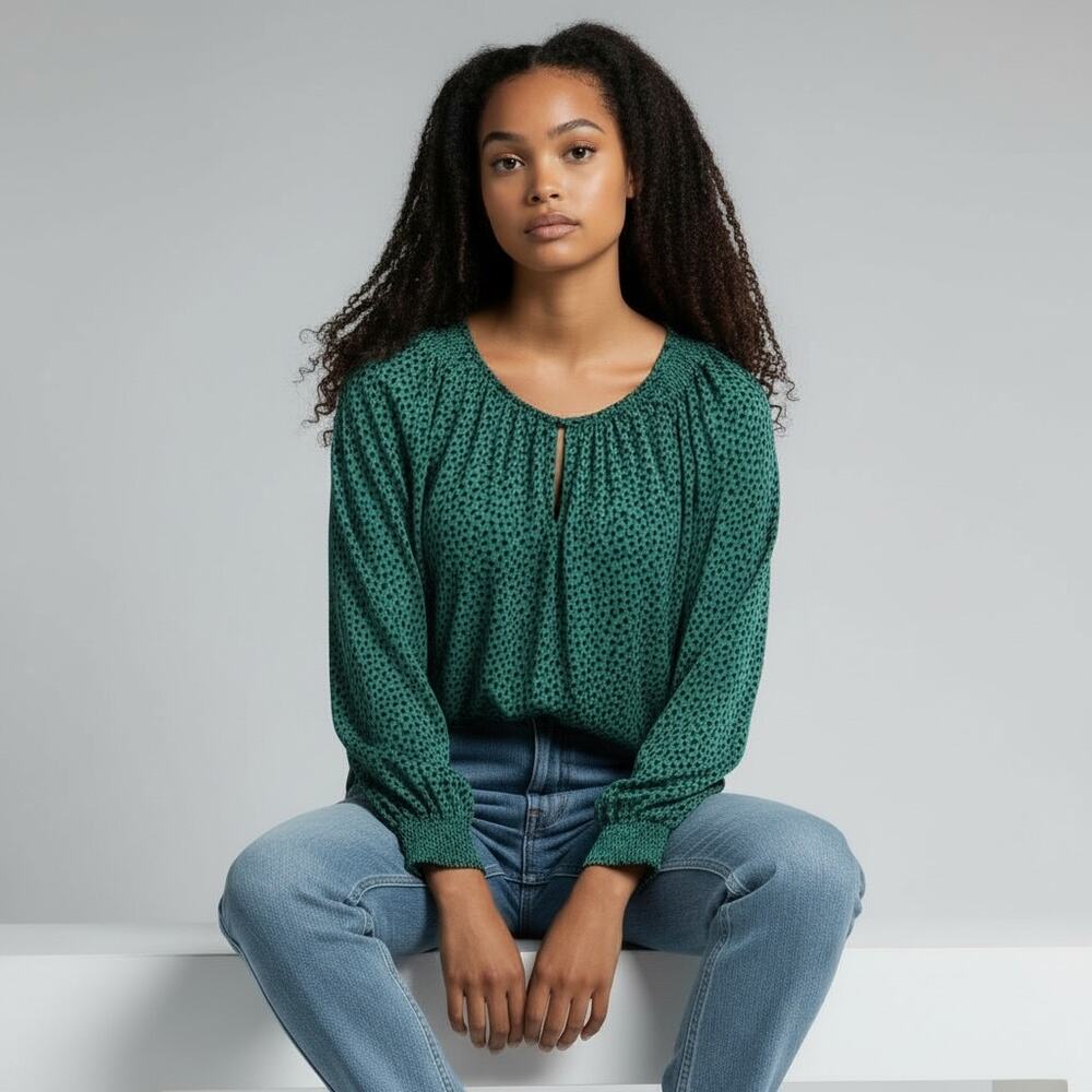 Boden Vicky Jersey Knit Top Blouse Size US 10 St Patricks Day Shamrock Green
